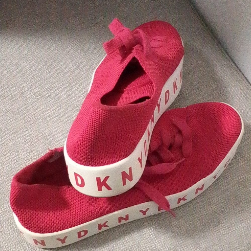 DKNY Bold Pink Platform Sneakers